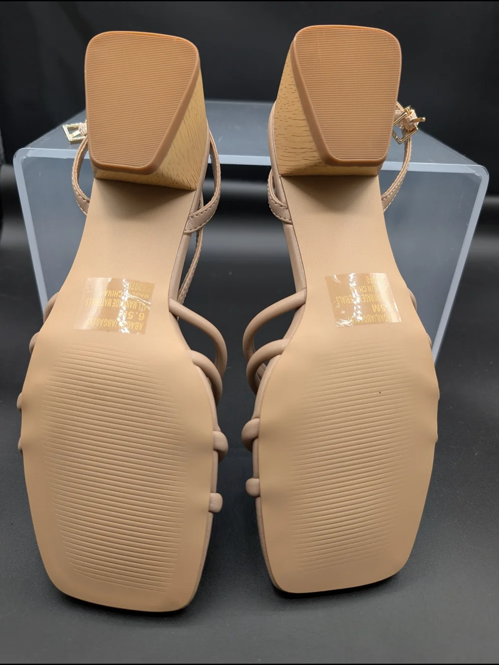 Steve Madden Women's Nude Strappy Block Heel Sandals
